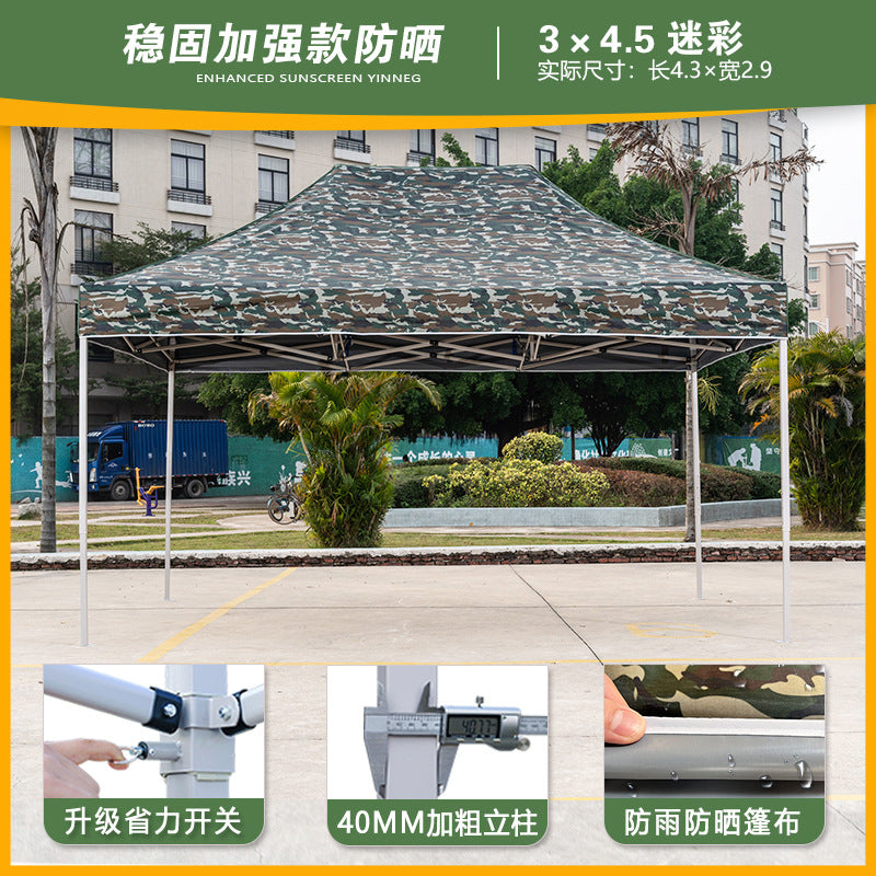 Four-corner Stall Tent Extra Thick Custom Advertising3x3Thickened Outdoor Commercial Exhibition Sunshade Folding Canopy