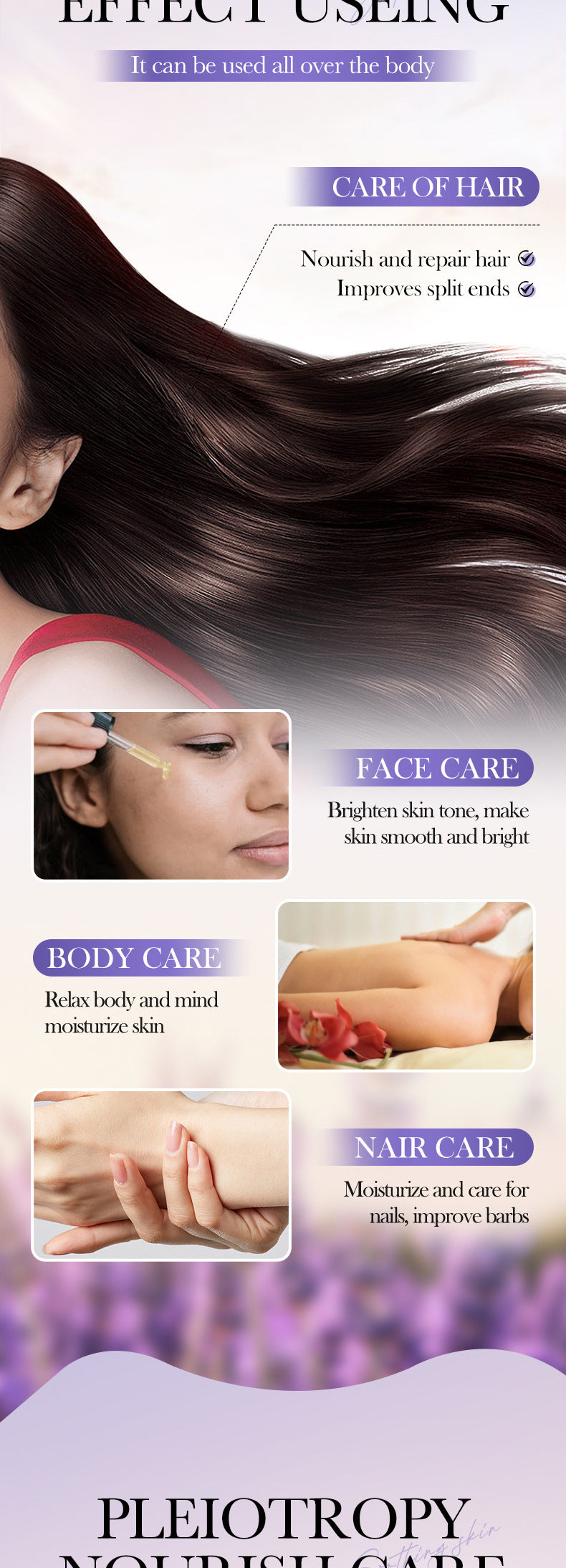 Cross-border Lavender Dried Flower Massage Oil30ml Moisturizing and rejuvenating skin body oil wholesale from foreign trade manufacturer