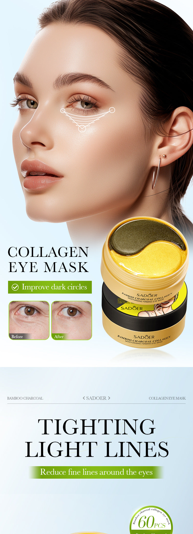 Full English Lavender Collagen Eye Mask80gSADOER Firming and Moisturizing Eye Mask Patch  Wholesale