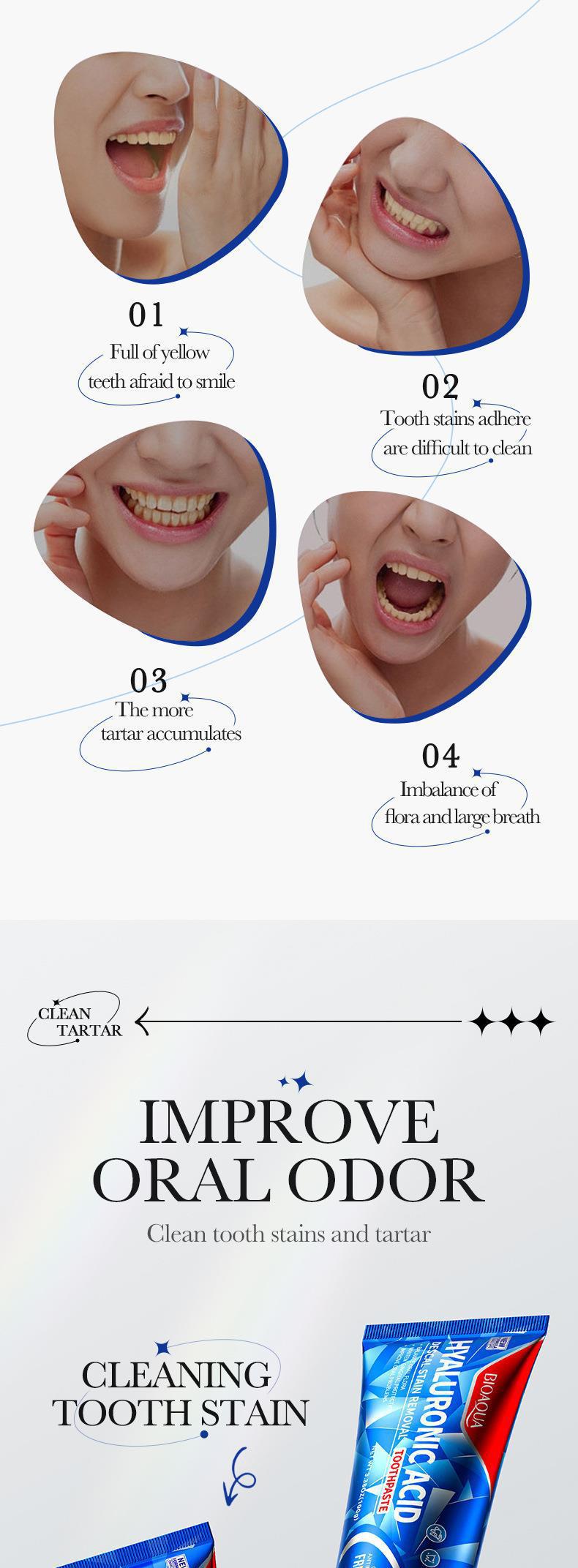 Foreign Trade  BIOAOUA Baking Soda Gum Care Toothpaste Clean the Mouth and Freshen Breath Genuine Toothpaste Wholesale