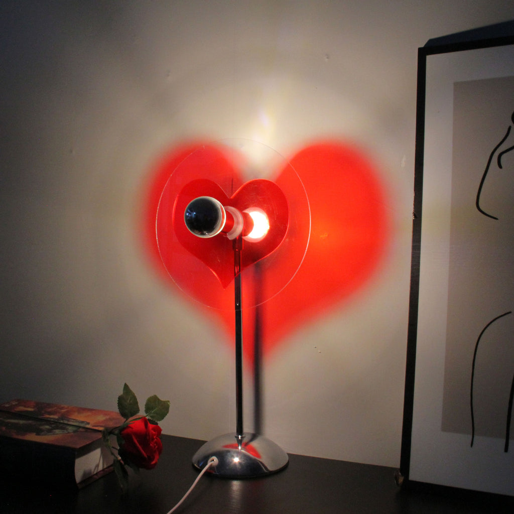 Romantic Love Bauhaus Table Lamp USB Plug-in Internet Celebrity Table Lamp Atmosphere Floor Lamp Projection Lamp Heart Lamp
