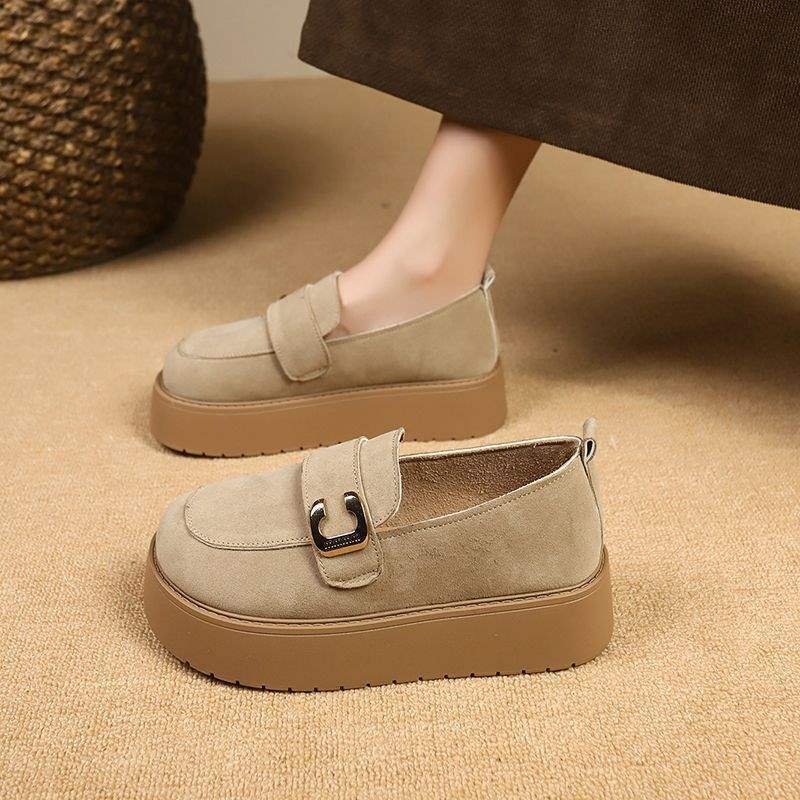 Women's Thick-Soled Birkenstock Shoes2025New Spring Retro Slip-On Lazy Casual Loafers Warm Birkenstock Single Shoes