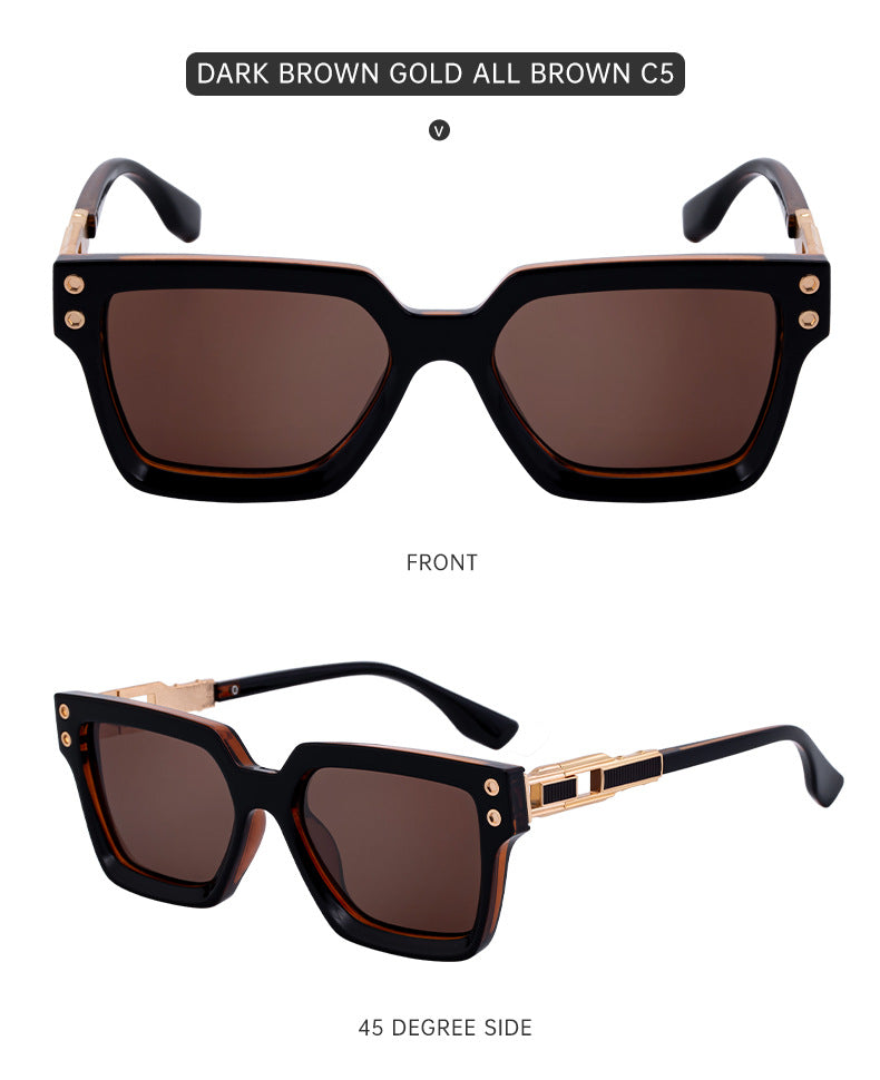 2025New European and American Style Square Frame Sunglasses for Men High-end Sun Protection Sunglasses Men's Trend Wholesale sunglasses
