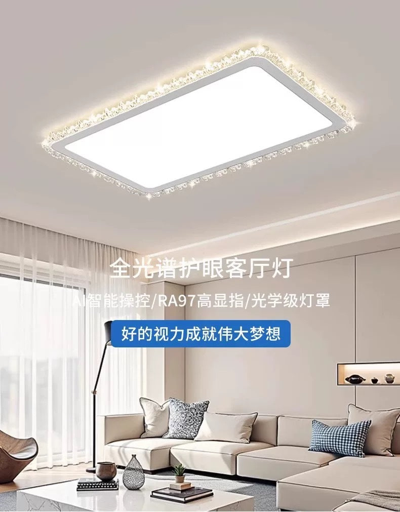 Light Luxury Living Room Ceiling Lamp2025New Year's Crystal Lamp High-end Bedroom Main Lamp Round led Eye Protection Lighting