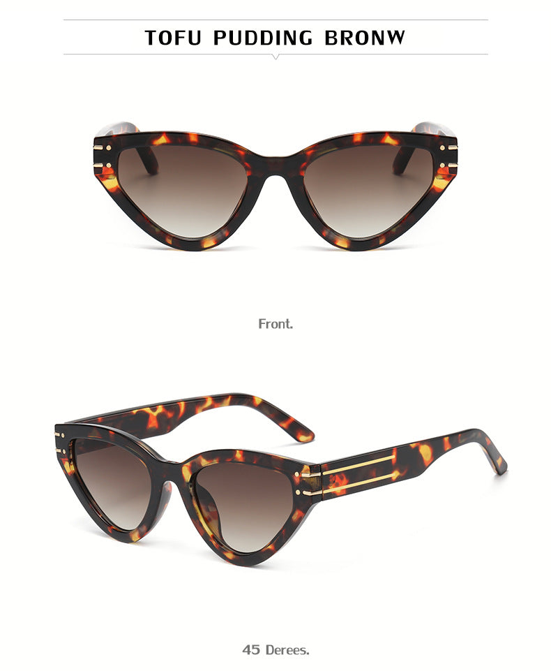 New European and American style personality cat-eye UV protection sunglasses for women ins Small Frame Sunglasses Eyewear Trendy Wholesale