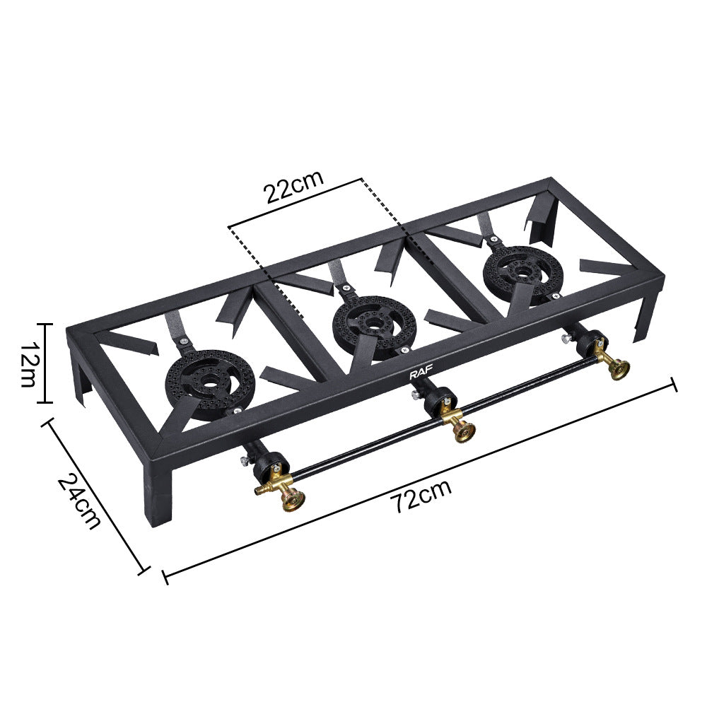 RAF Gas Stove Simple Household Liquefied Gas Tabletop Flameout Three Burners Easy-to-Clean Gas Stove R.8502