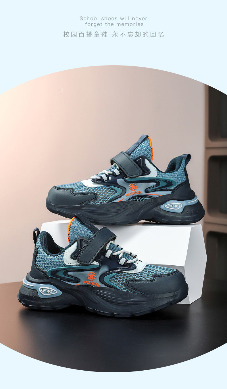 Children's casual shoes breathable single mesh fashion children's shoes2025Spring new style soft sole non-slip wear-resistant elementary school student sneakers
