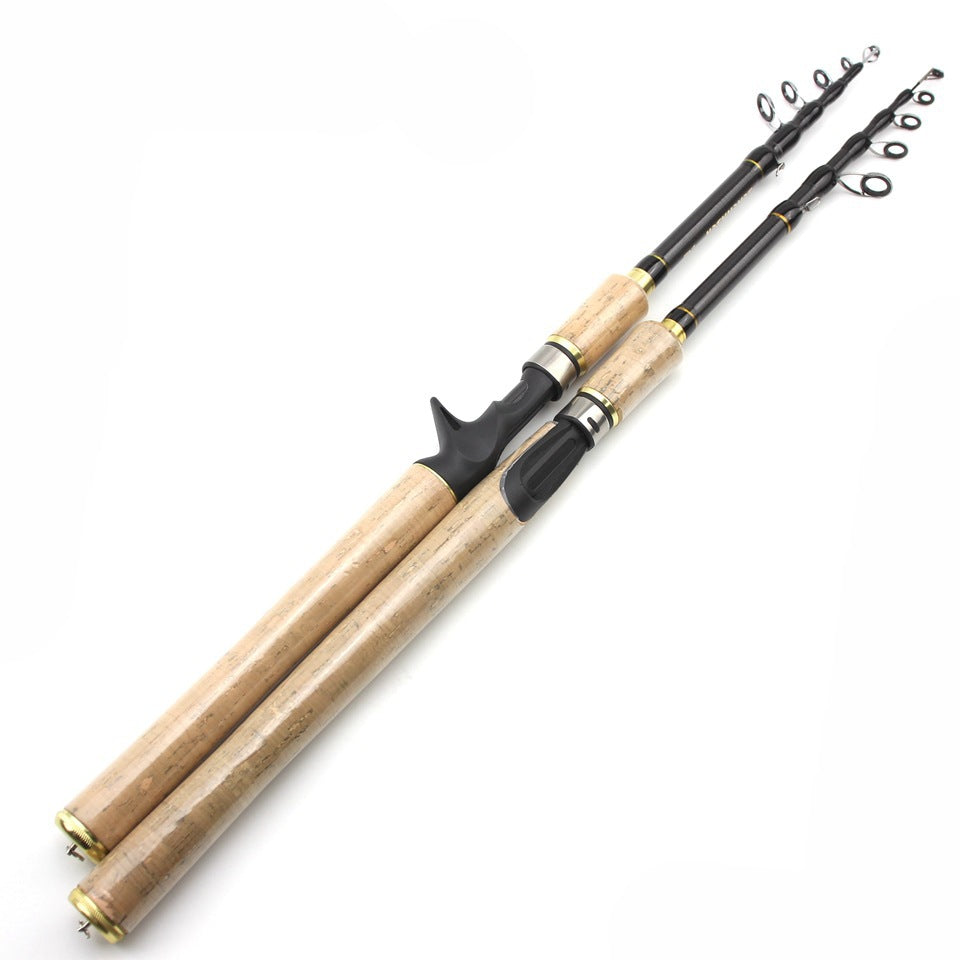 Wooden Handle Telescopic Lure Rod Ultra Short Ultra Light Straight Handle Lure Rod Bass Rod Popular in Europe and America