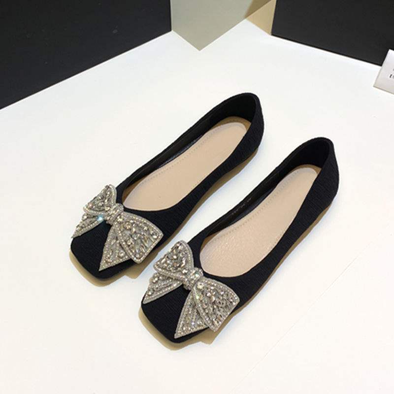 Women's Summer Square Toe Flats2025New Style Loafers Flat Shallow Soft Leather Shoes Internet Celebrity Versatile Gentle Shoes