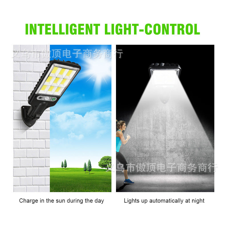 Outdoor Solar Street Light New Human Body Sensing Garden Light with Remote Control LED Wall Lamp Waterproof Garden Light