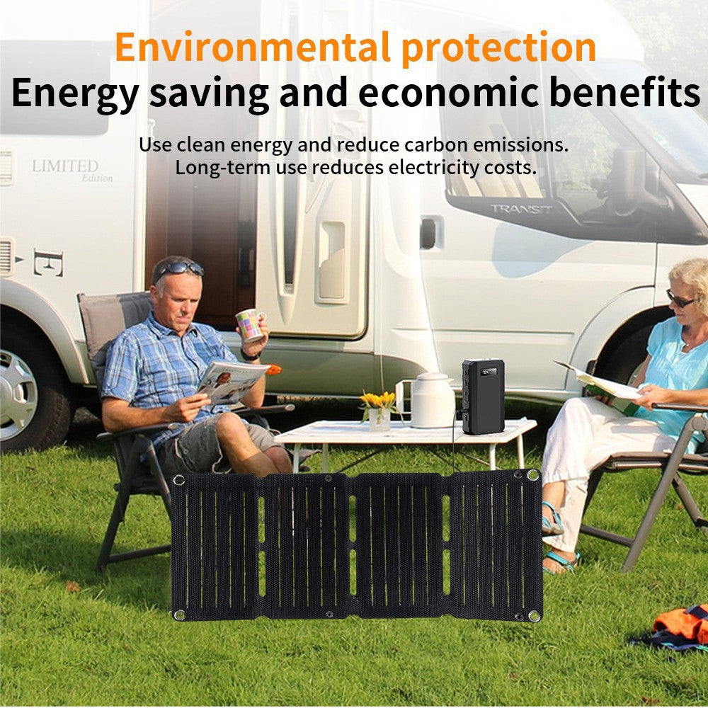 10W Solar Panel Solar Folding Bag ETFE Efficient Mobile Phone Power Bank Outdoor Portable Photovoltaic Power Supply