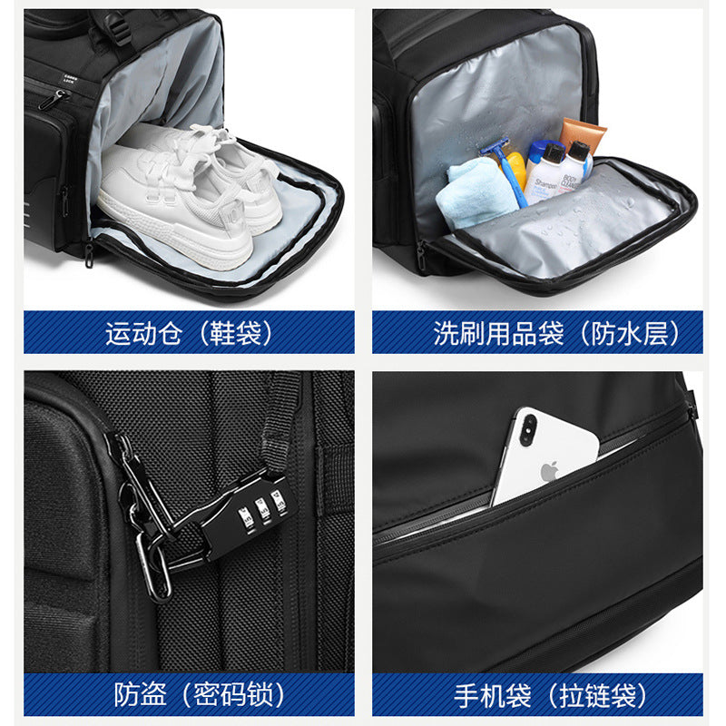 OZUKO Backpack Men's Water-Repellent Large Capacity Multi-Compartment Travel Laptop Bag Outdoor Sports Bag