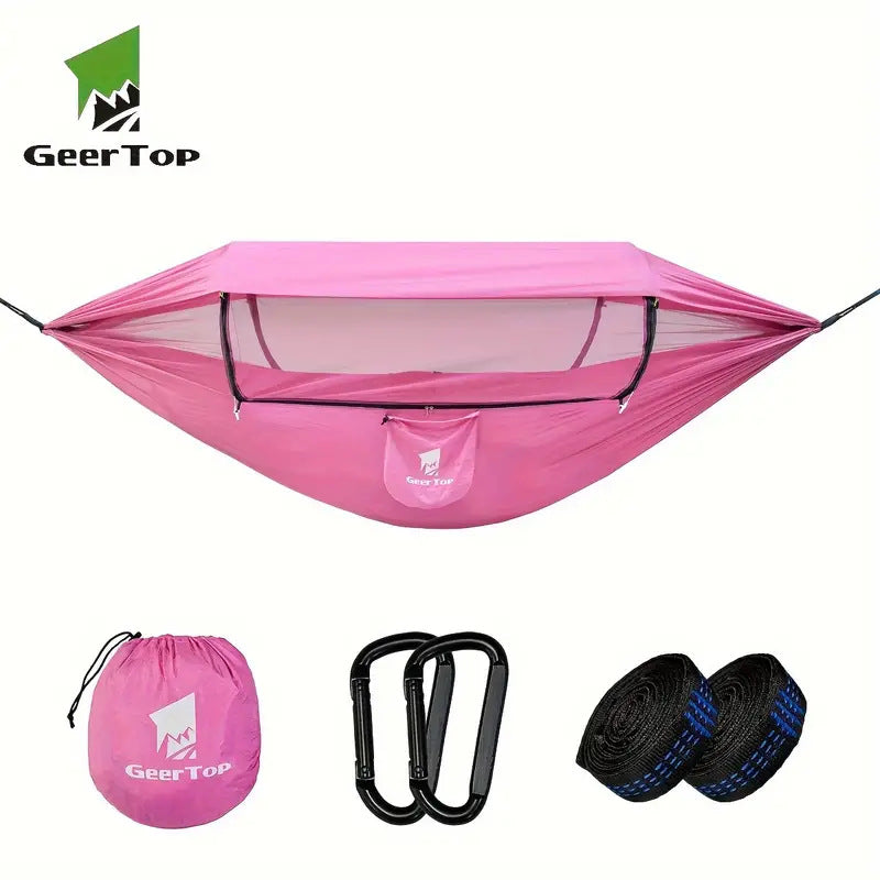 Outdoor Hammock Travel Gear Anti-Rollover Nylon Swing Mosquito Net Hammock Camping Sunshade
