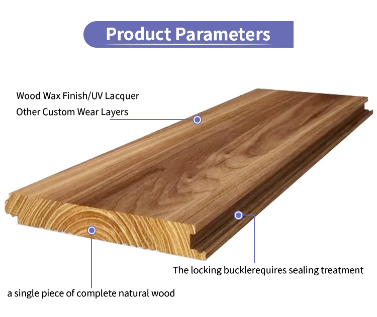 Indoor Solid Oak Wood Flooring for Bedroom Premium Eco-Friendly Finish Click Lock Installation Waterproof Modern Design