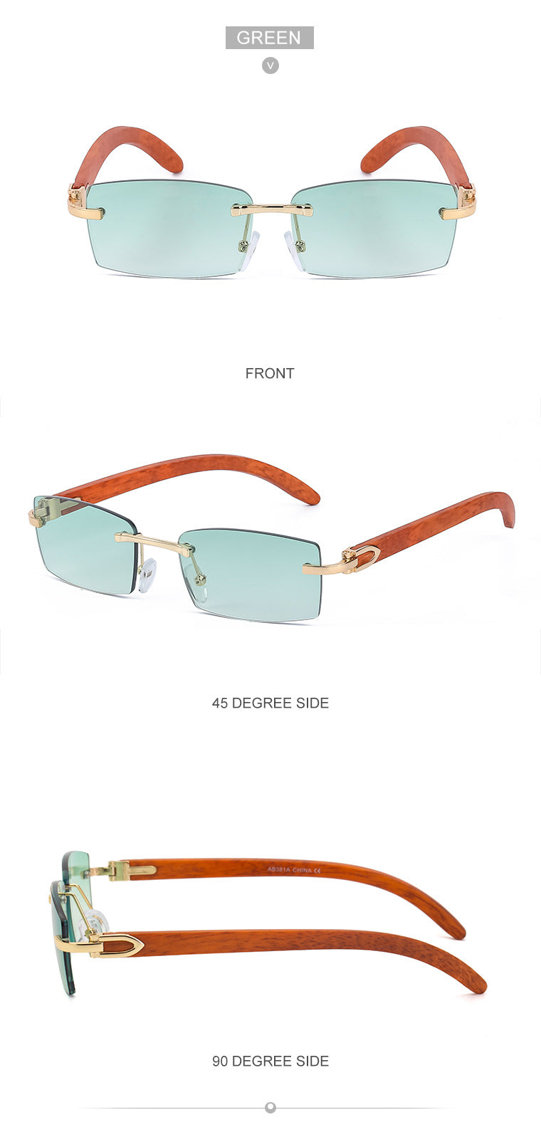 New Fashion Sunglasses for Men Ultra-Clear Frameless Sunglasses Ocean Lens Diamond Cut Edge Trendy Wholesale7533