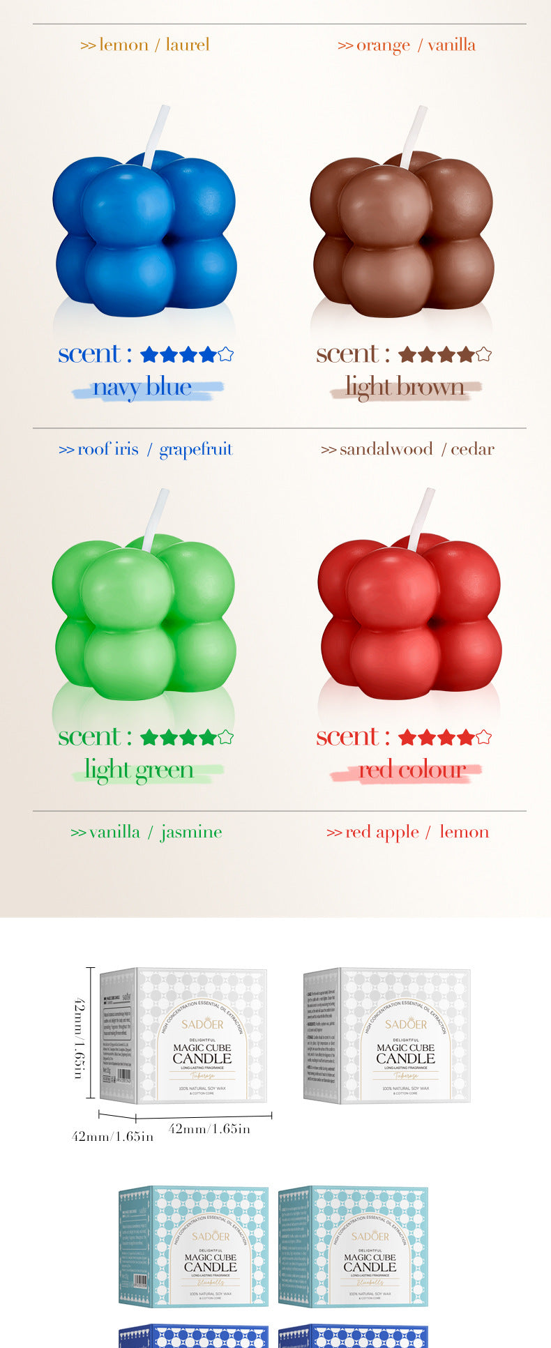 Magic Cube Scented Candle SADOER Celebration Birthday Party Multicolor Birthday Candles Cross-Border Wholesale