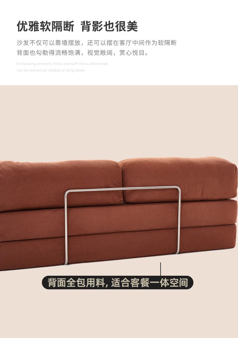 Compression Sofa Fully Detachable Washable Fabric Corduroy Modern Straight Row Sofa Lazy Compression Sofa Shipping and tax not included