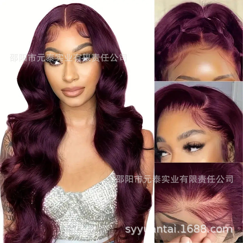 Dark Burgundy Lace Front Wigs 13X4 Body Wave Synthetic Wigs