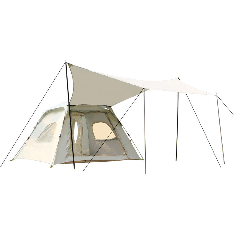 Canopy Tent 2-in-1 Outdoor Camping Waterproof Fabric Full Set Thickened Silver Coating Sunproof Rainproof Four Seasons Tent