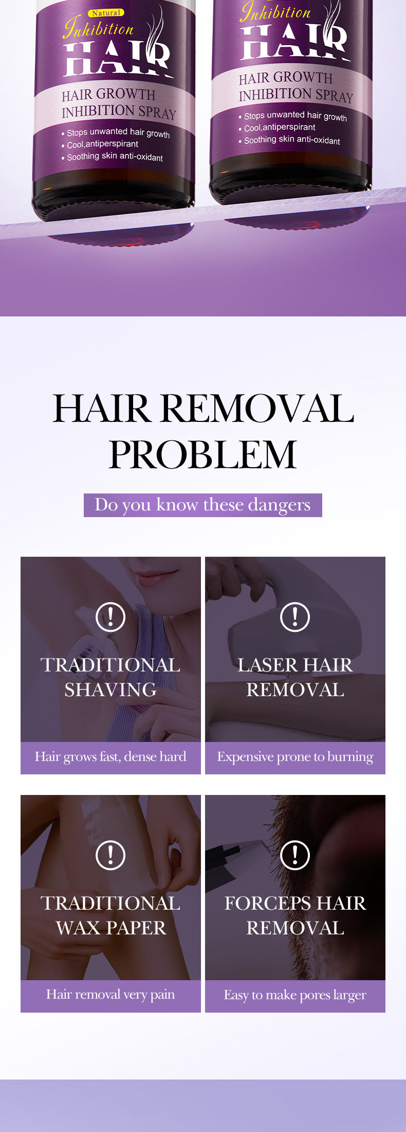 Full English Hair Growth Inhibitor Spray SADOER Inhibiting Underarm and Leg Hair Spray  Wholesale