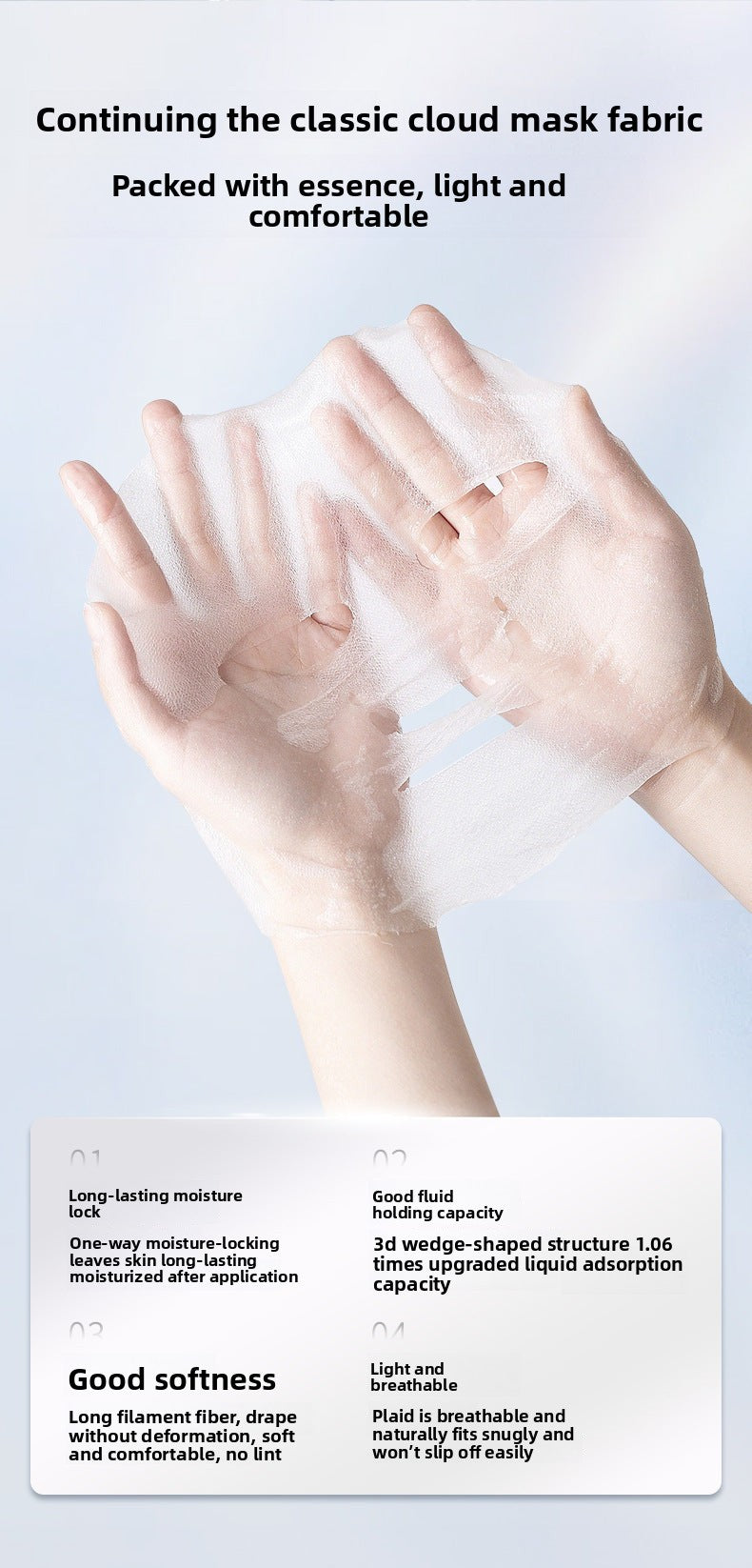 Whitening and Spot Removal Hyaluronic Acid Camellia Hydrating Mask Moisturizing Cleansing Mask with Niacinamide for Brightening and Firming Skin