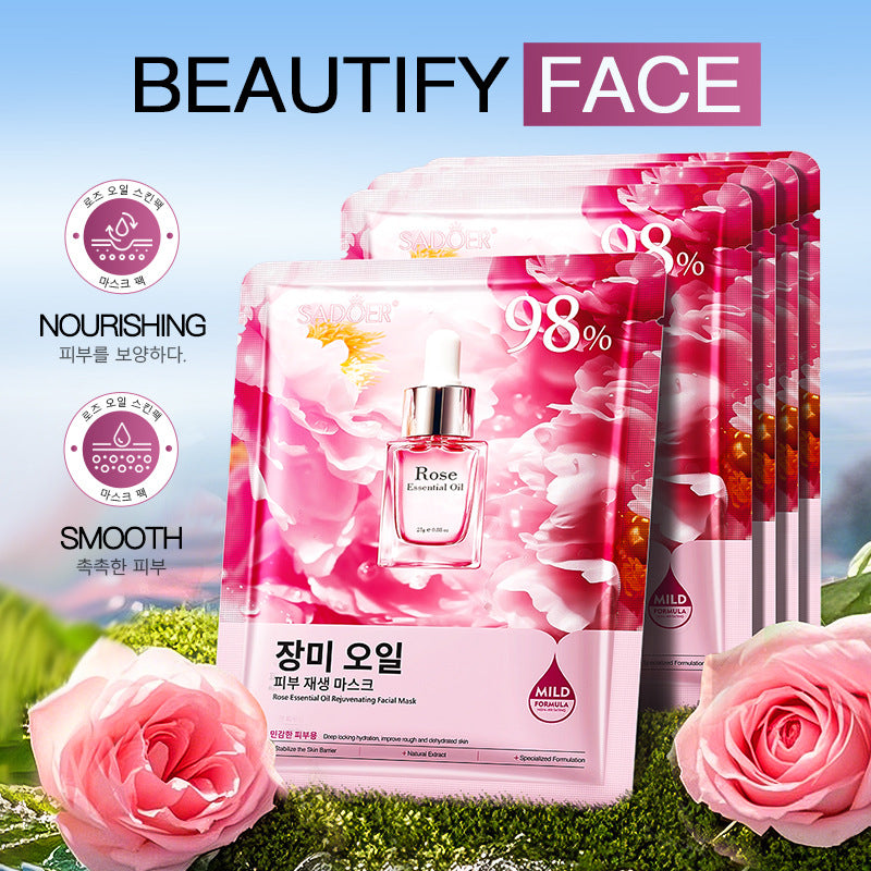 Full English Rose Essential Oil Rejuvenating Mask SADOER Moisturizing, rejuvenating, and brightening face mask  wholesale