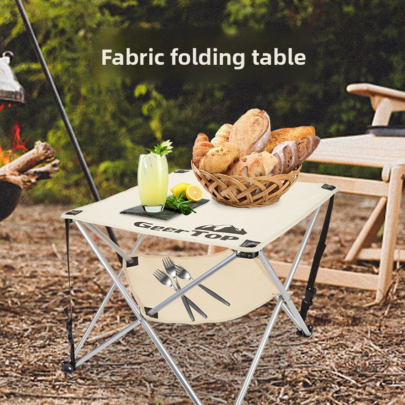 Camping Fabric Folding Table Camping Barbecue Stall Portable Mini Table Multifunctional Outdoor Picnic Table Outdoor Leisure