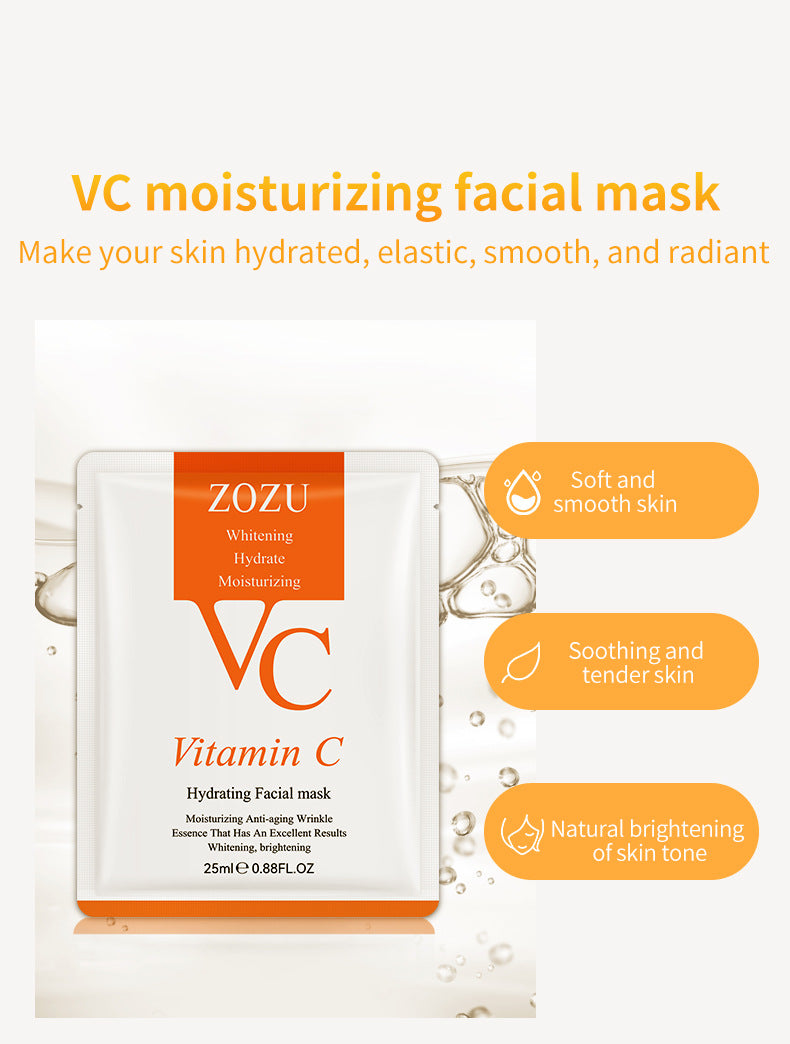 VC Facial Mask ZOZU Vitamin C Hydrating Moisturizing and Nourishing  foreign trade skincare products live wholesale