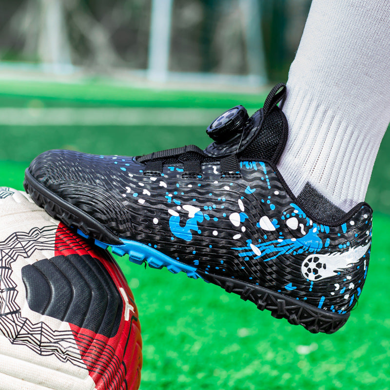 Rotating Button New Children's Soccer Shoes Girls' Spike Training Shoes Girls' Elementary School Sneakers Sports Shoes