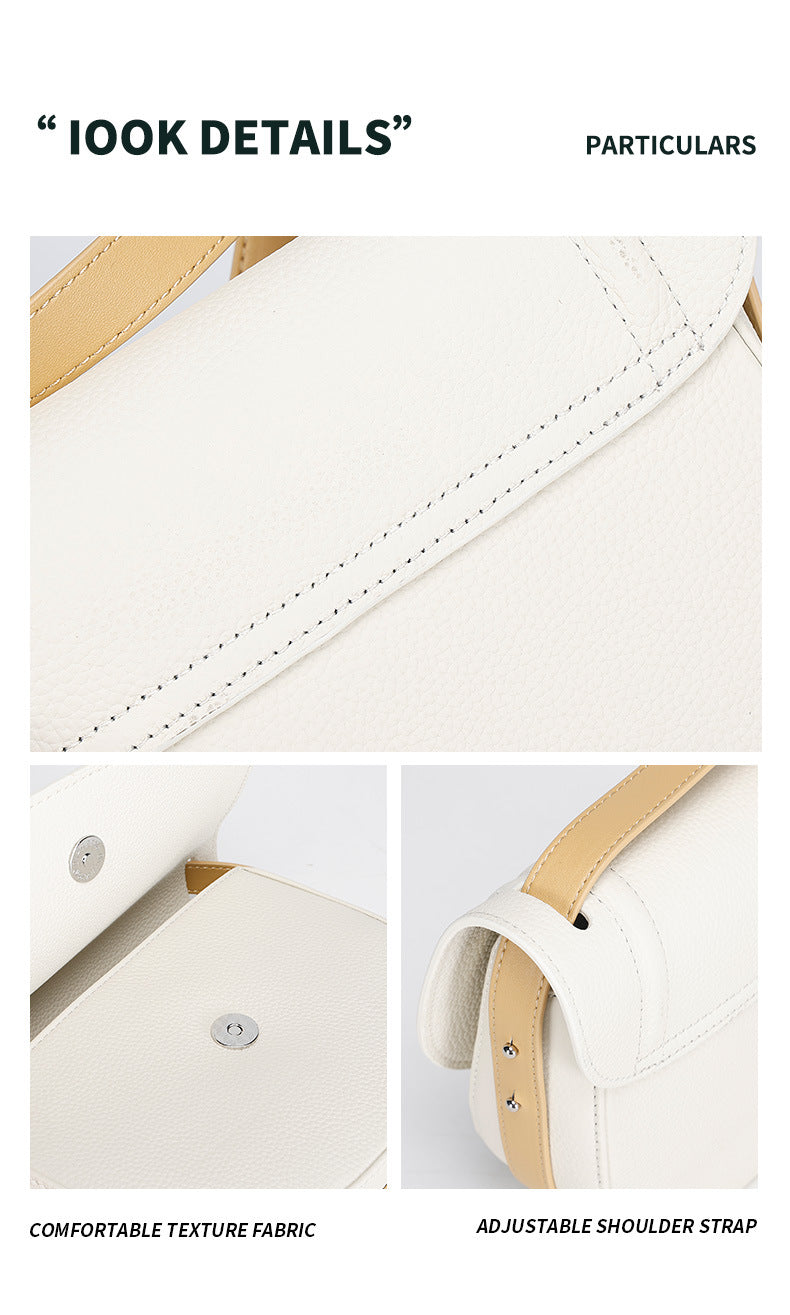 In Stock Trendy Retro Saddle Bag Semi-Circular Niche Texture Crossbody Women's Bag Simple Versatile Shoulder Bag for Women Daily Style