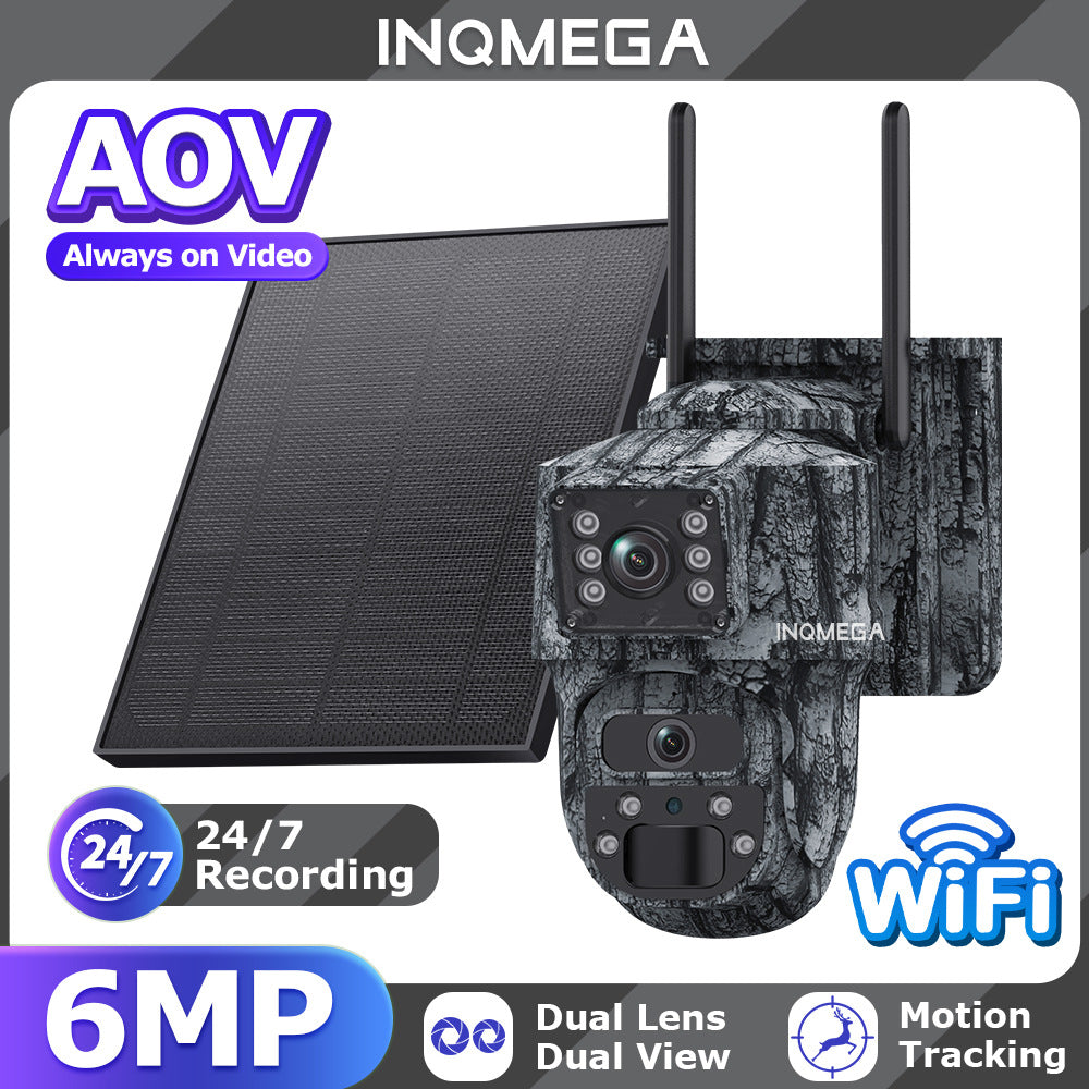New Product AOV Solar-powered Camera6MP HD Binoculars4G Outdoor Camouflage Solar Camera