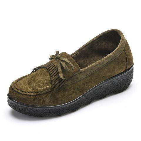 Spring and Autumn Old North Cloth Shoes Shallow Mouth Rocking Single Shoes Platform Thick Sole Loafers Wedge Women's Shoes Black Work Shoes41