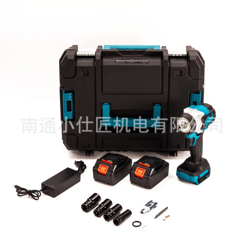 Cross-Border Foreign Trade Shadowless Aperture Lighting Electric Wrench High Torque Portable Lithium Battery Rechargeable Impact Wrench