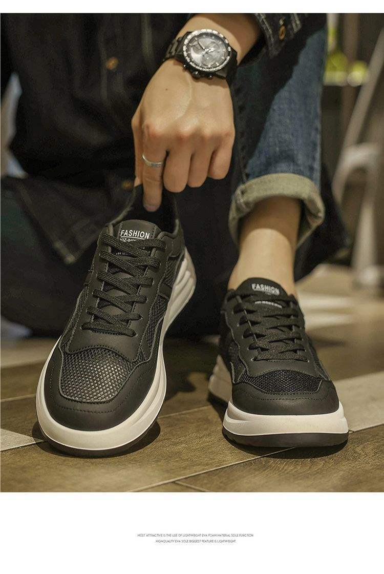 Men's Shoes2025Summer New Breathable Hollow Mesh Panel Shoes Fashion Versatile White Shoes Men's Trendy Casual Shoes
