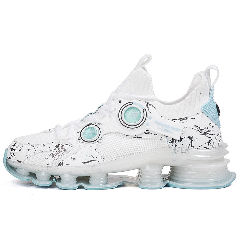 Blade Rebound Men's Shoes Mesh Breathable Running Shoes Youth Trendy Versatile Height Increasing Shock Absorption Sports Shoes