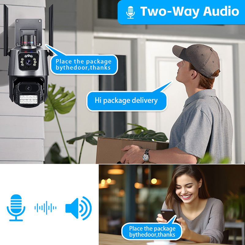 Surveillance Camera Dome Dual Screen Home Connection APP Binocular dual-lens outdoor HD wireless camera
