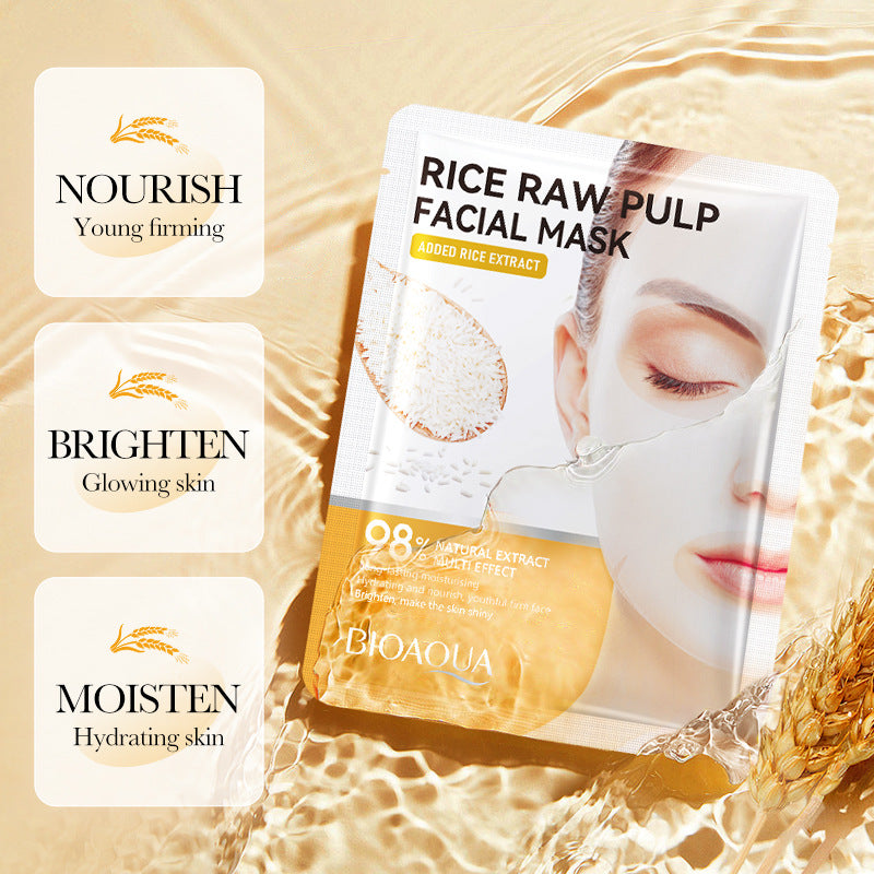 Rice Puree Face Mask25g BIOAOUA Moisturizing and rejuvenating facial mask patch cross-border wholesale
