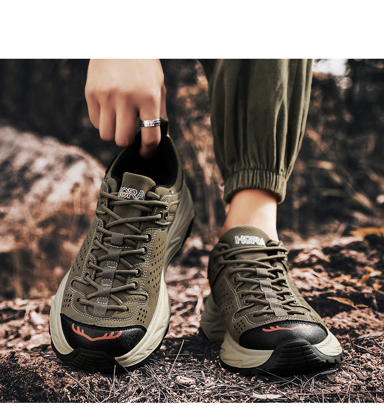 New Thick-Soled Height-Increasing Hong Kong Style Dad Shoes Trendy Retro Outdoor Non-Slip Hiking Shoes Sports Casual Shoes Men's Shoes