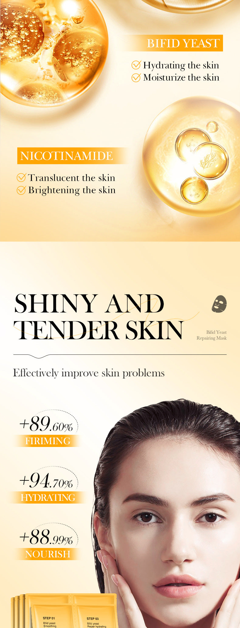 Trilogy Mask SADOER Hyaluronic Acid Firming Acne Removal Hydrating Beauty Mask Cross-Border Wholesale