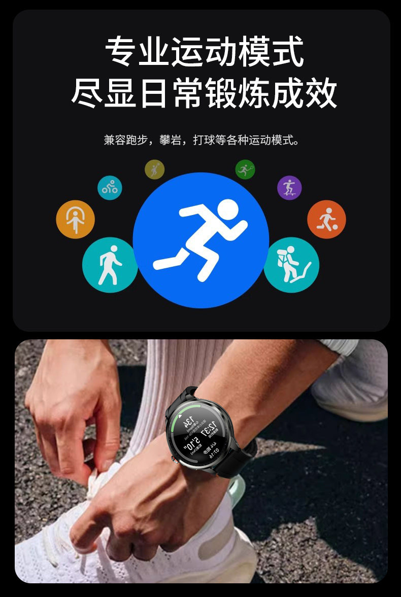 H99Round Screen Card Slot Phone Watch 1.951-inch rotating camera for taking photos with heart rate and blood pressure dual system NFC