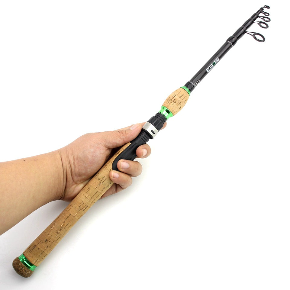 Carbon Fiber Telescopic Lure Rod with Extended Cork Handle, Ultra-Hard European and American Style Popular Bass and Snakehead Fishing Rod