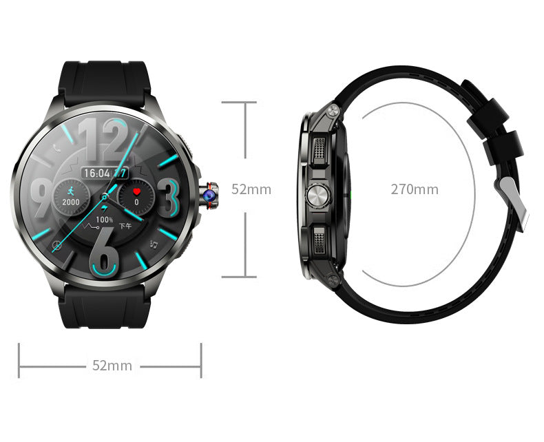 H99Round Screen Card Slot Phone Watch 1.951-inch rotating camera for taking photos with heart rate and blood pressure dual system NFC