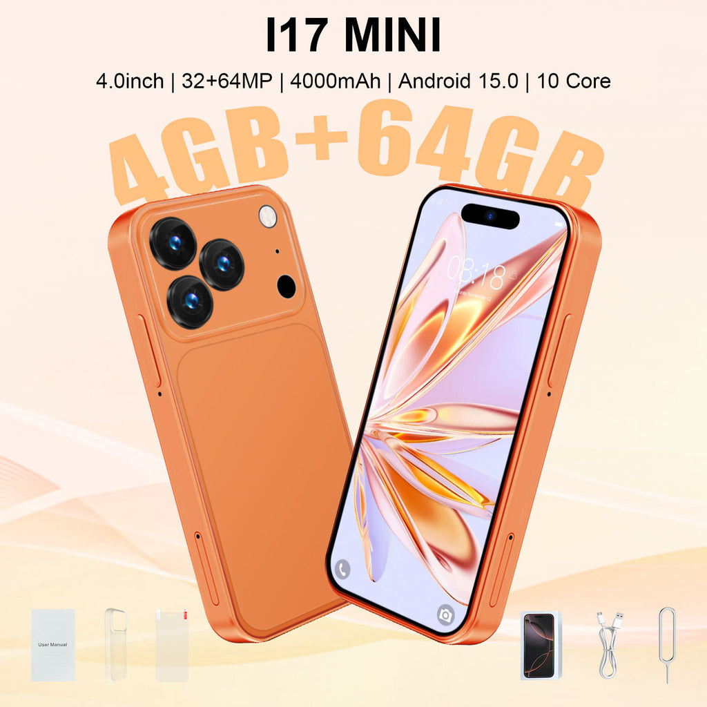 Hot Selling Product Mini i17Mini Smartphone4+64G All-Network Dual-SIM Dual-Standby Android mini Mobile Phone