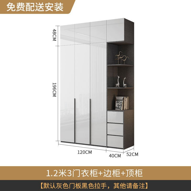 Wardrobe Light Luxury High-End Feel Home Bedroom Simple Rental Room Storage Cabinet Economical Overall Combination Wardrobe Customization