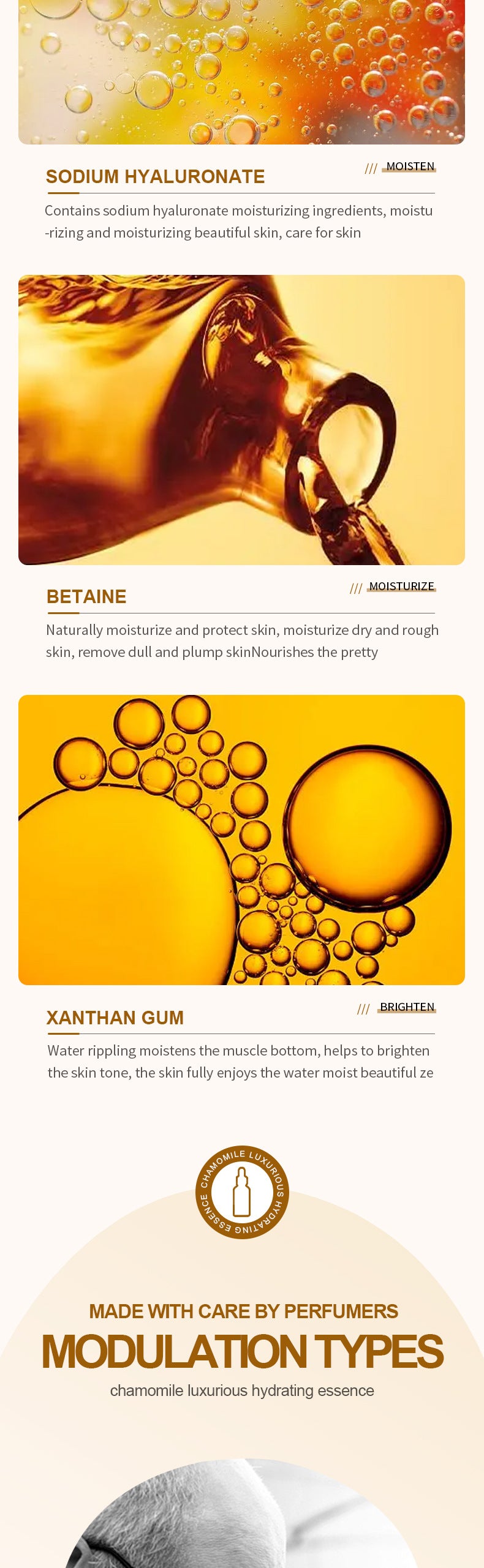 Full English Plant Essence Serum SADOER Aloe Vera Rose Chamomile Hydrating Moisturizing  Foreign Trade Wholesale