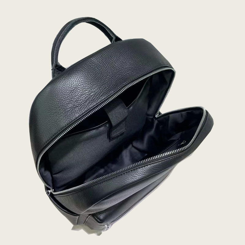 Men's Fingerprint Lock Bag Genuine Leather Business Backpack Men's Fashion School Bag Large Capacity Laptop Bag Travel Backpack