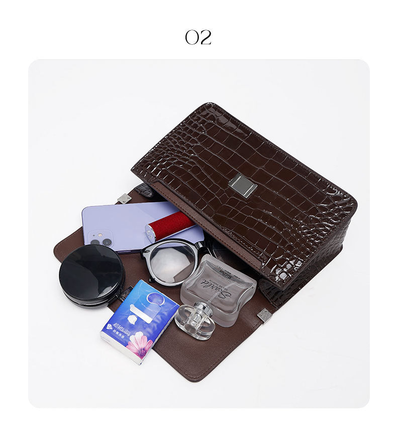 European and American Retro Trend Underarm Women's Bag Crocodile Pattern Single Shoulder Bag Versatile Fashion Crossbody Women's Bag