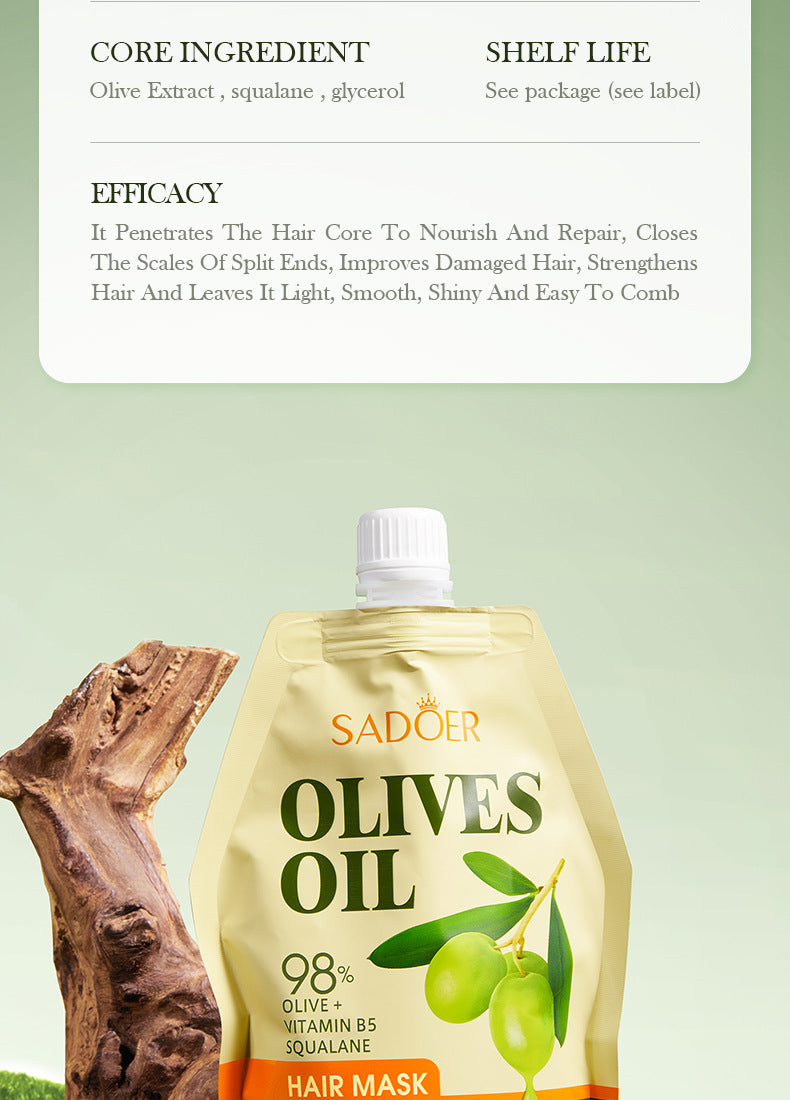 Olive Oil Hair Mask350g SADOER Repair and Improve Frizz Bagged Hair Mask Cross-Border Wholesale
