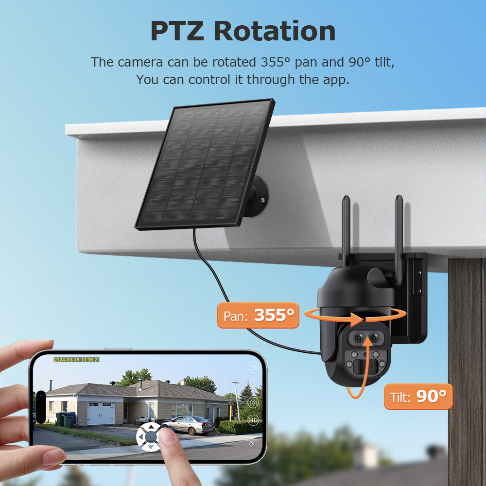 4G Solar Camera Camera12High Magnification Low Power Consumption Surveillance600Wanquan Color Camera Outdoor Waterproof