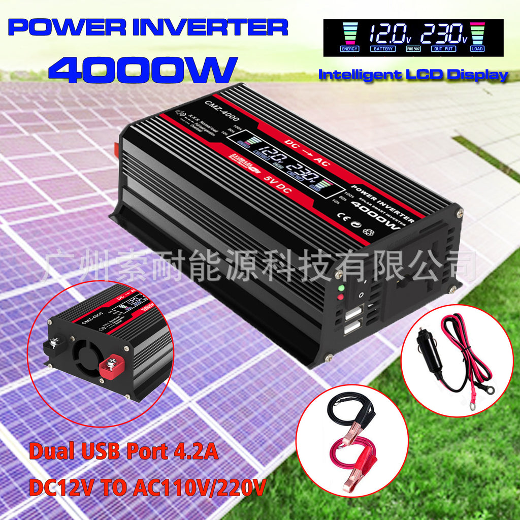 Car Power Inverter 300W 12V Turn110V220V Intelligent Digital Display Vehicle Inverter